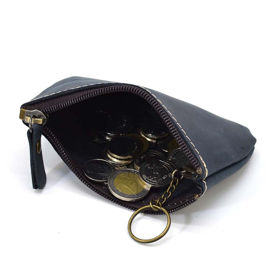 Ключниця монетниця шкіряна TARWA RK-coin-001 кінська шкіра синя, фото 1