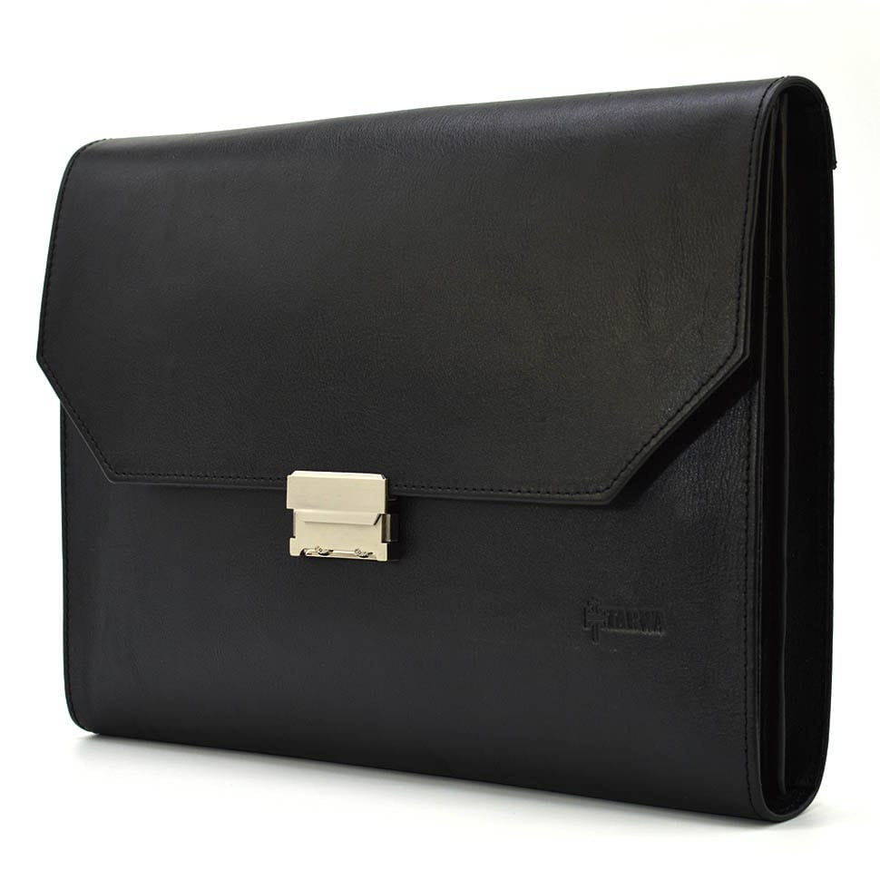 Шкіряна папка А4 на три відділення з петлею для руки TARWA GA-7101-4lx чорна, фото 1