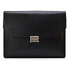 Шкіряна папка А4 на три відділення з петлею для руки TARWA GA-7101-4lx чорна, фото 3