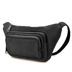 Шкіряна бананка напоєна з кінської шкіри чорна RA-8179-3md TARWA