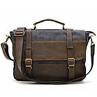 Чоловічий портфель із канвас і кінської шкіри TARWA RGc-3920-3md сіра, фото 3