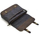 Чоловічий портфель із канвас і кінської шкіри TARWA RGc-3920-3md сіра, фото 7