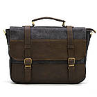Чоловічий портфель із канвас і кінської шкіри TARWA RGc-3920-3md сіра, фото 10