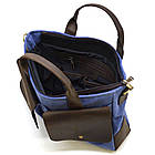 Чоловіча сумка з канвас і кінської шкіри TARWA RKc-3990-3md синій, фото 2