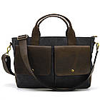 Чоловіча сумка з канвас і кінської шкіри TARWA RGc-3990-3md сіра, фото 3