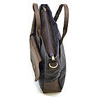 Чоловіча сумка з канвас і кінської шкіри TARWA RGc-3990-3md сіра, фото 6