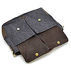 Чоловіча сумка з канвас і кінської шкіри TARWA RGc-3990-3md сіра, фото 10