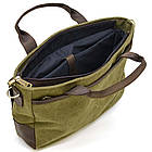 Чоловіча сумка з канвасу та кінської шкіри TARWA RHc-3990-3md хакі, фото 2