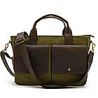 Чоловіча сумка з канвасу та кінської шкіри TARWA RHc-3990-3md хакі, фото 3