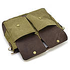 Чоловіча сумка з канвасу та кінської шкіри TARWA RHc-3990-3md хакі, фото 7
