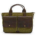 Чоловіча сумка з канвасу та кінської шкіри TARWA RHc-3990-3md хакі, фото 8