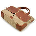 Чоловіча сумка з канвасу та кінської шкіри TARWA RbSc-3990-3md коньяк, фото 6