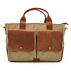 Чоловіча сумка з канвасу та кінської шкіри TARWA RbSc-3990-3md коньяк, фото 8