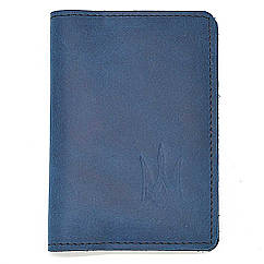 Шкіряна обкладинка на паспорт, військовий квиток TARWA RK-passp синя