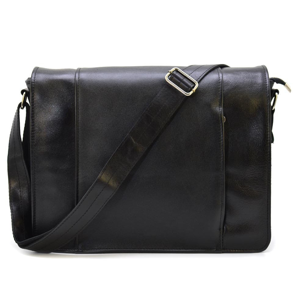 Сумка через плече з натуральної шкіри чорна GA-7338-3md від TARWA, фото 1