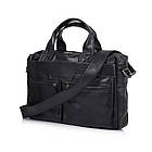 Сумка зі шкіри "чорочки" для ноутбука чорна TARWA GA-7122-3md, фото 5