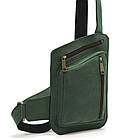 Шкіряна нагрудна сумка, рюкзак-слінг із кінської шкіри TARWA RE-235-3md, фото 3