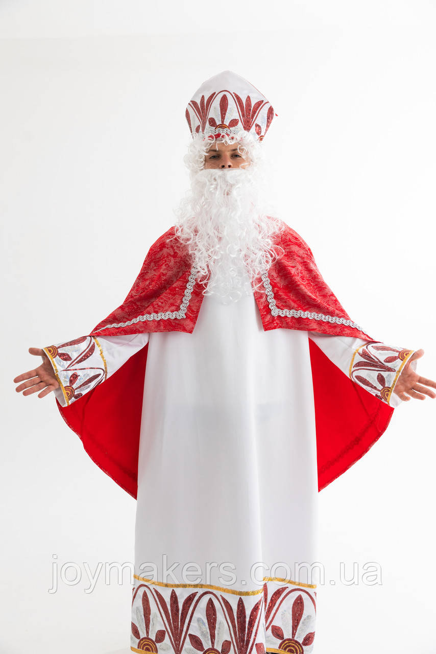 Костюм Святого Миколая червоний з вишивкою 48-54, фото 1