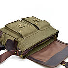 Чоловіча сумка через плече парусина та шкіра RH-6690-4lx бренда Tarwa, фото 7