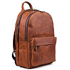 Чоловічий рюкзак шкіряний TARWA RB-7273-3md коньячний крейзі хорс, фото 3