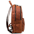 Чоловічий рюкзак шкіряний TARWA RB-7273-3md коньячний крейзі хорс, фото 5