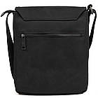 Чоловіча шкіряна сумка через плече компактний месенджер із натуральної шкіри чорна 22*25,5*4 см, фото 4