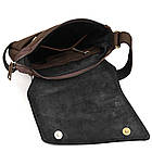 Чоловіча шкіряна сумка через плече компактний месенджер із натуральної шкіри коричнева 22*25,5*4 см, фото 2