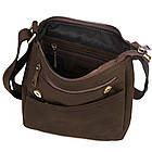 Чоловіча шкіряна сумка через плече компактний месенджер із натуральної шкіри коричнева 22*25,5*4 см, фото 5