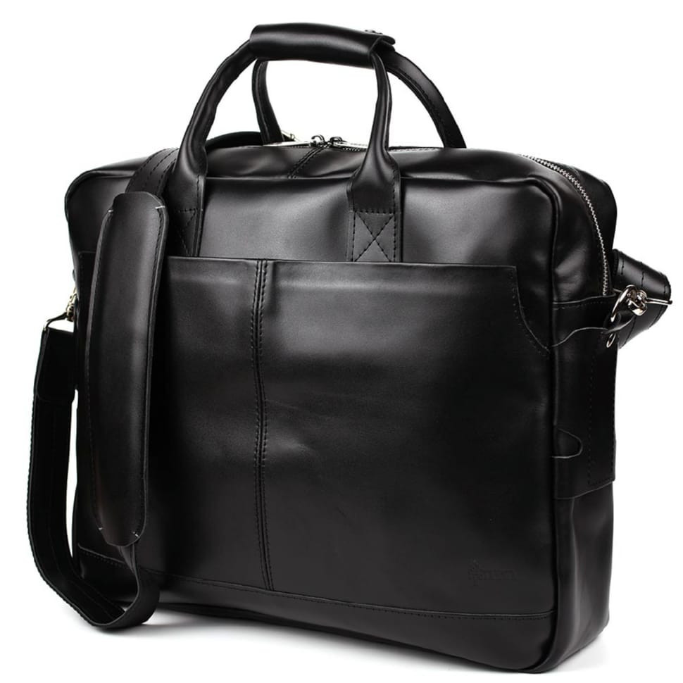 Чоловіча сумка для ноутбука 17" з натуральної шкіри ZA-1019-4lx від TARWA глянець, фото 1