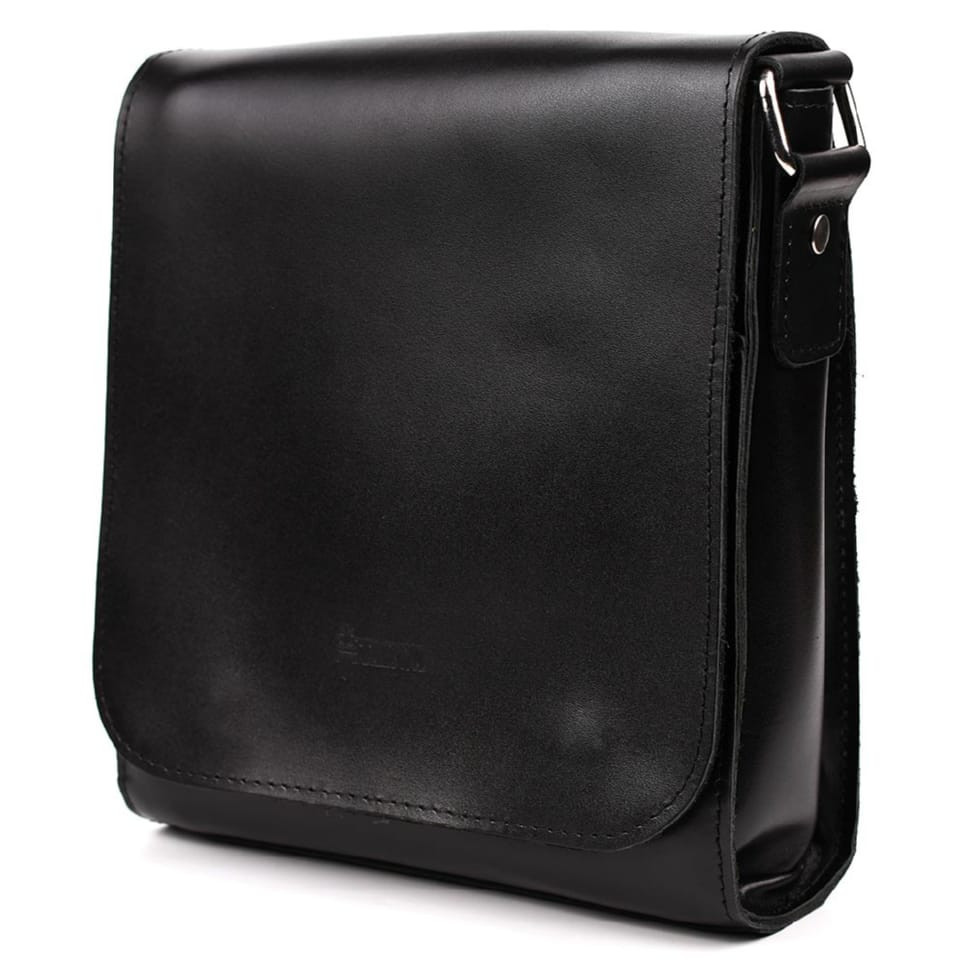 Чоловіча шкіряна сумка через плече ZA-30271-3md TARWA чорний глянець, фото 1