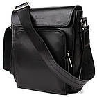Чоловіча шкіряна сумка через плече ZA-30272-3md TARWA чорна, фото 3
