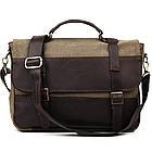 Чоловічий портфель із канвасу та шкіри наппа TARWA RCH-3920-3md, фото 3