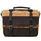 Чоловічий портфель із вощеного канвасу та шкіри наппа TARWA RCW-3920-3md, фото 3