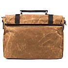 Чоловічий портфель із вощеного канвасу та шкіри наппа TARWA RCW-3920-3md, фото 4