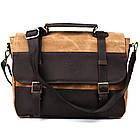 Чоловічий портфель із вощеного канвасу та шкіри наппа TARWA RCW-3920-3md, фото 5