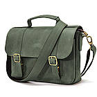 Чоловіча сумка-портфель на плече з ручкою TARWA RE-6008-3md зелена, фото 7