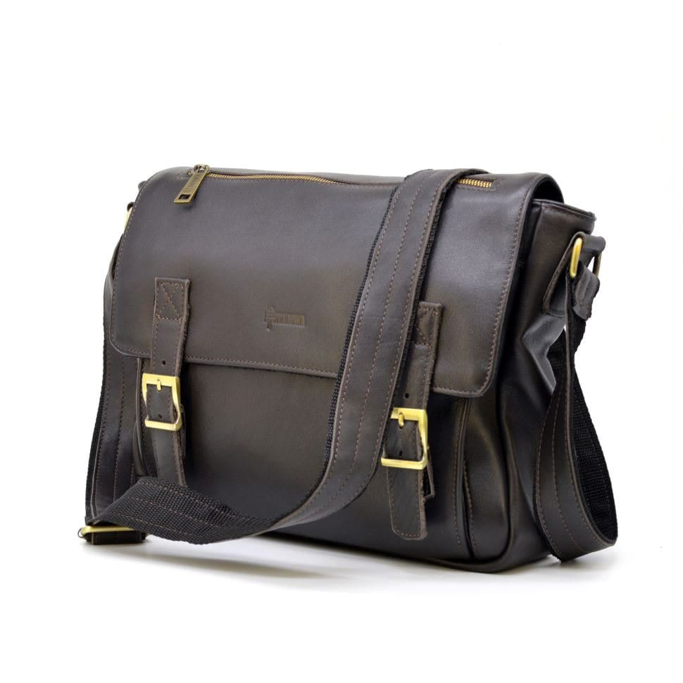 Чоловіча шкіряна сумка через плече з телячої шкіри TARWA GC-6045-3md, фото 1