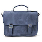 Чоловіча сумка-портфель на плече з ручкою TARWA RK-6008-3md синя, фото 3