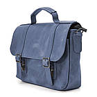 Чоловіча сумка-портфель на плече з ручкою TARWA RK-6008-3md синя, фото 4