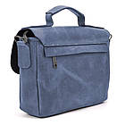 Чоловіча сумка-портфель на плече з ручкою TARWA RK-6008-3md синя, фото 5