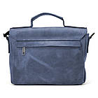 Чоловіча сумка-портфель на плече з ручкою TARWA RK-6008-3md синя, фото 6