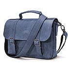 Чоловіча сумка-портфель на плече з ручкою TARWA RK-6008-3md синя, фото 9
