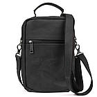 Сумка через плече з ручкою вертикальна TARWA RA-0120-4lx чорна крейзі хорс, фото 5