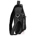 Сумка через плече з ручкою вертикальна TARWA RA-0120-4lx чорна крейзі хорс, фото 6