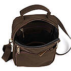Сумка через плече з ручкою вертикальна TARWA RC-0120-4lx коричнева крейзі хорс, фото 2