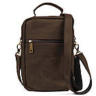 Сумка через плече з ручкою вертикальна TARWA RC-0120-4lx коричнева крейзі хорс, фото 3