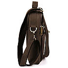Сумка через плече з ручкою вертикальна TARWA RC-0120-4lx коричнева крейзі хорс, фото 6
