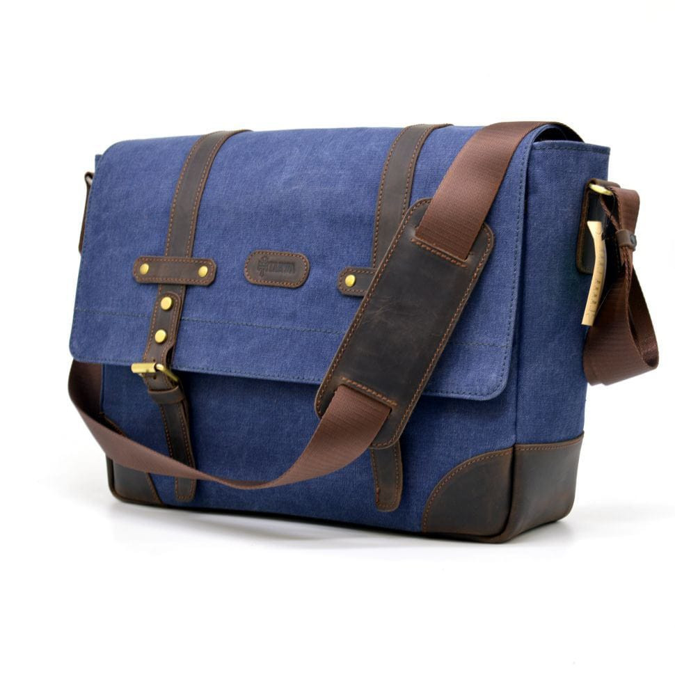Сумка чоловіча через плече канвас + шкіра RK-3090-4lx TARWA, фото 1