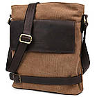 Сумка через плече в комбінації кавовий канвас і кінської шкіри RCc-0040-4lx TARWA, фото 3
