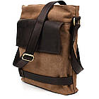 Сумка через плече в комбінації кавовий канвас і кінської шкіри RCc-0040-4lx TARWA, фото 5